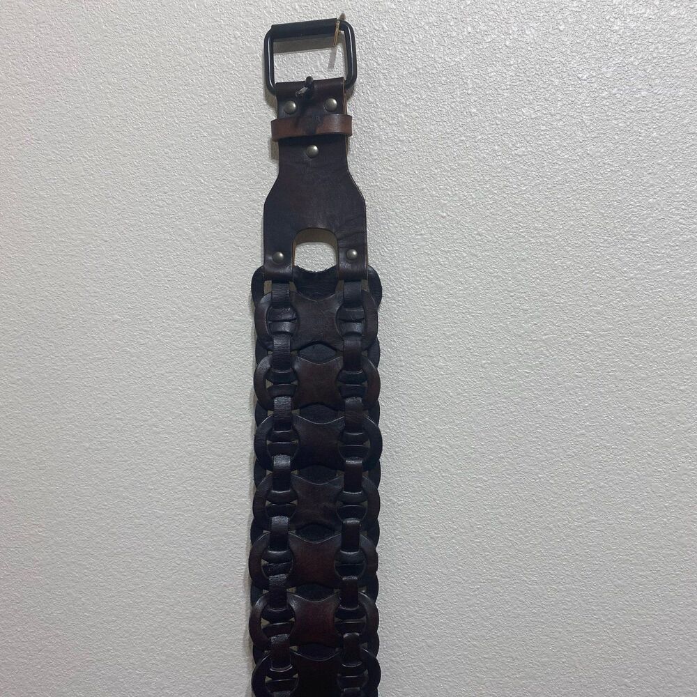 Genuine Brown Leather Women's Belt Size Medium - Picture 6 of 12